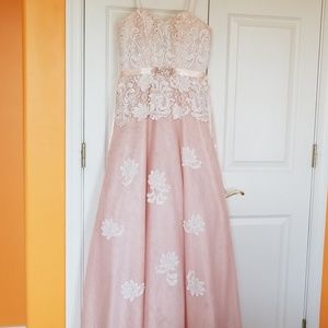 Prom Dress with stoned bodice.